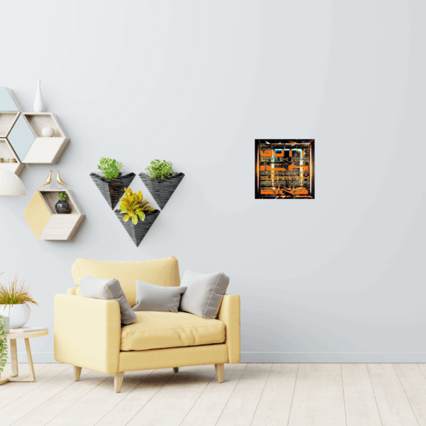 Gott, ich bin eins, Neon-Metall-Wandbild – Inspirierendes abstraktes Dekor - Image 4
