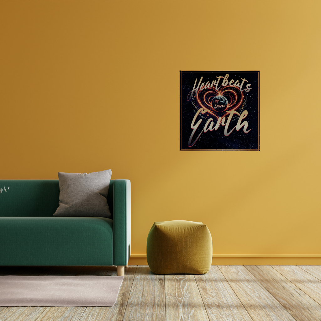 Metallwandbild „Heartbeats from Earth“ – Cosmic Love Decor - Image 3