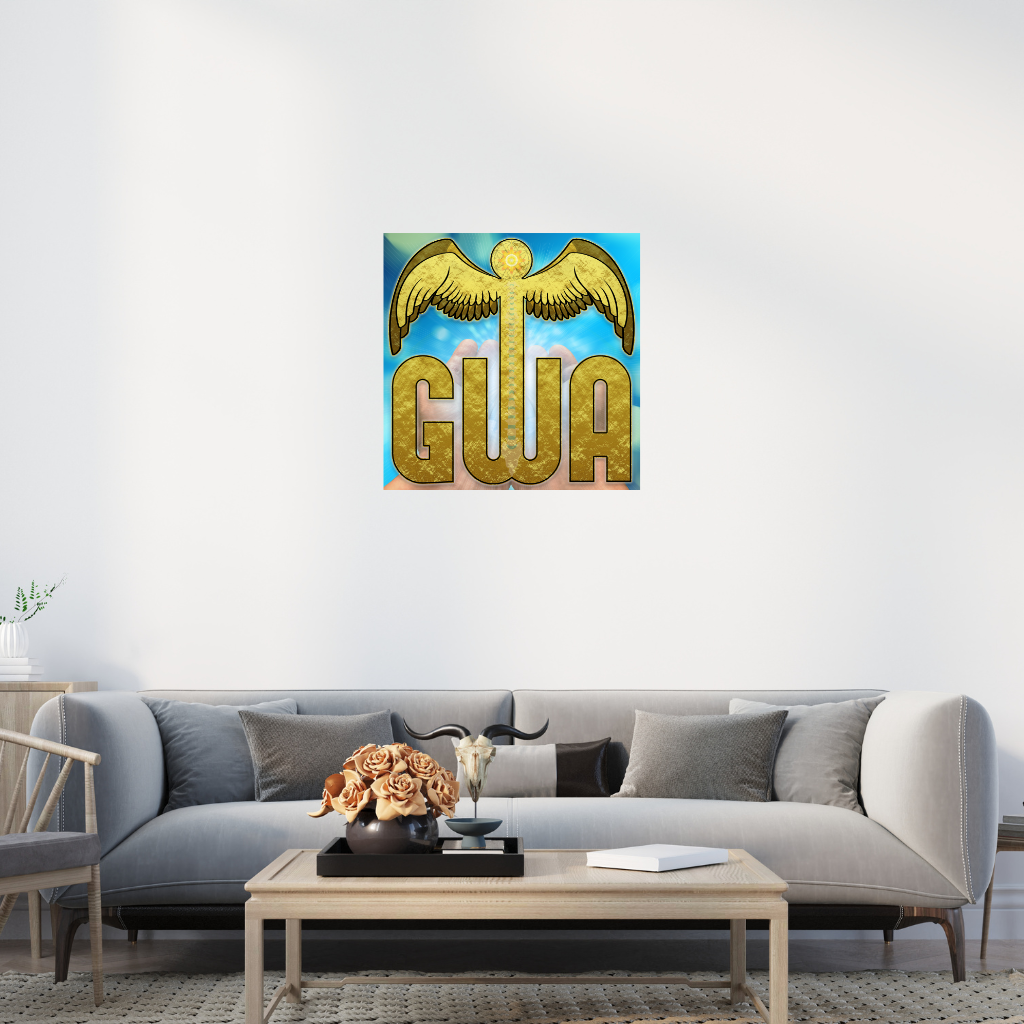 GWA Gold – Spirituelle Wirbelsäulenausrichtung – Metallwandbild – Heilendes Energiedekor - Image 3