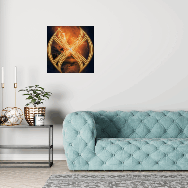 Golden X Darkstorm Metallwandbild – Abstraktes Donnerdekor - Image 3