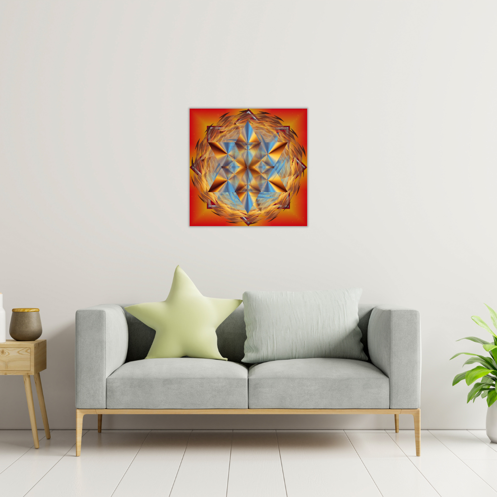 Metallwandbild „Wirbelndes Sternenuniversum-Mandala“ – Merkaba-Energiedekor - Image 2