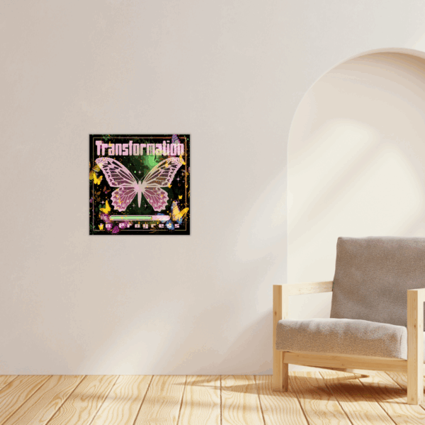 Transformation Butterfly Progress Metallwandbild – Bestärkendes Insektendekor - Image 2