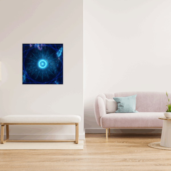 Supernova Cosmic Eye Metallwandkunst – Blaues Himmelsexplosionsdekor - Image 3