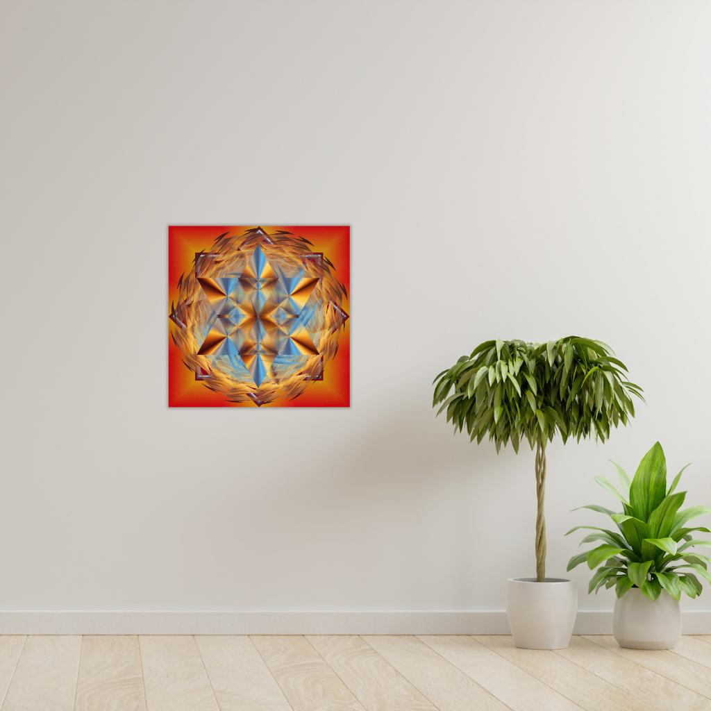 Metallwandbild „Wirbelndes Sternenuniversum-Mandala“ – Merkaba-Energiedekor - Image 3