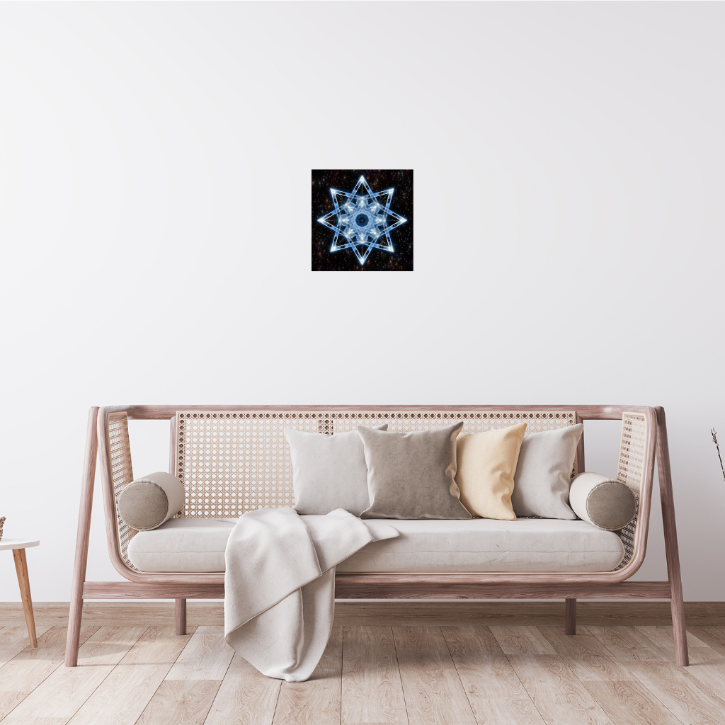 Hoffnungstern Heilige Geometrie Metallwandbild – Merkaba-inspiriertes Sternendekor - Image 4