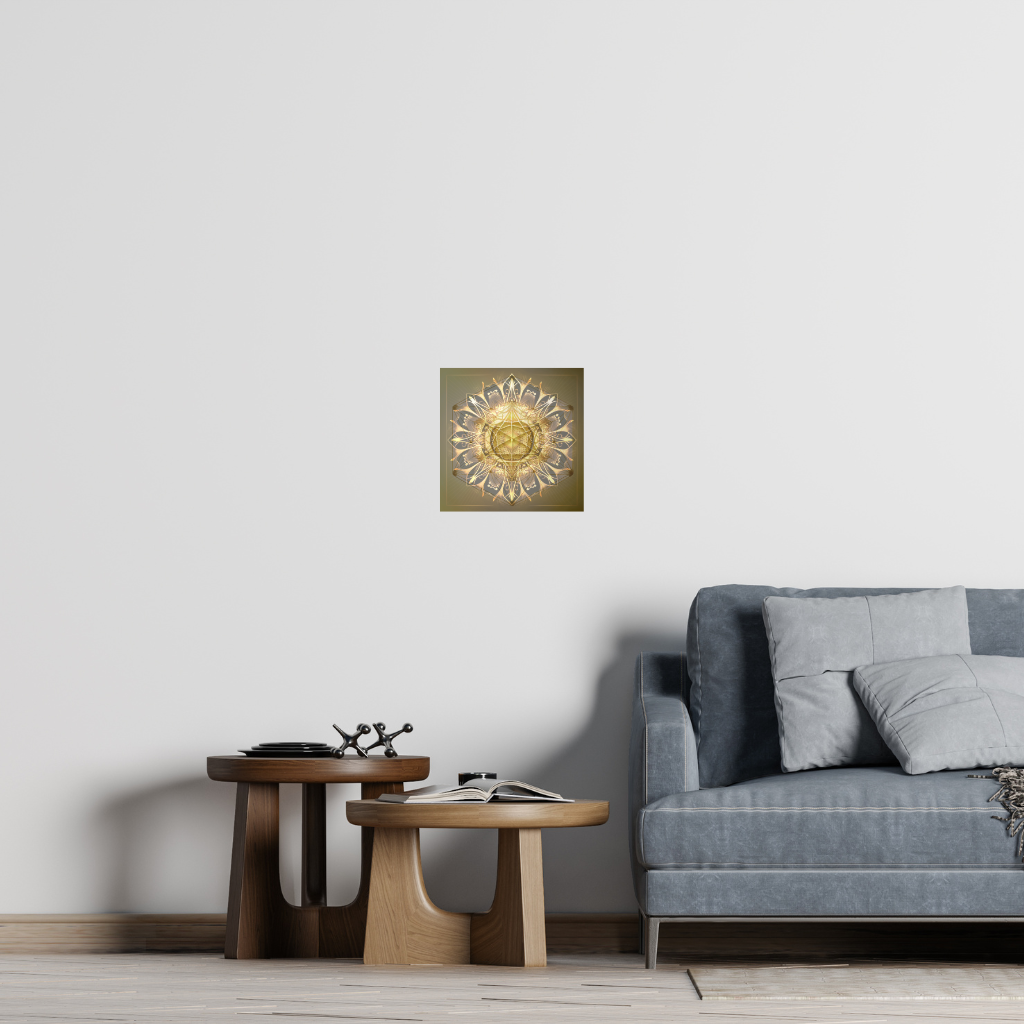 Goldenes Mandala „Holy Creation“ – Wandbild aus Metall – Heiliges geometrisches Dekor - Image 4
