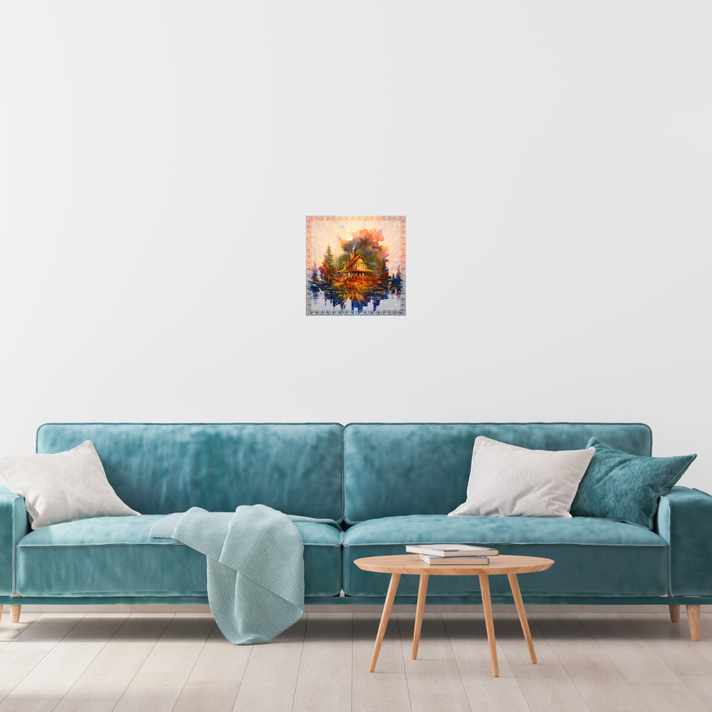 Metallwandbild „Home of a Lightworker“ – Herbstliche Hausmalerei - Image 4