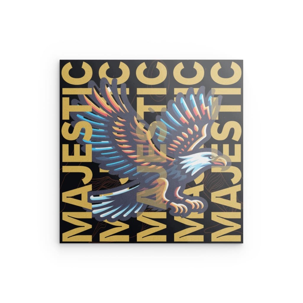 „MAJESTIC“ Metallwandbild „Fliegender Adler“ – Kräftiges und farbenfrohes Design