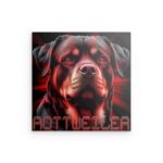 Rottweiler-Wandbild aus Metall – Markantes Hundeporträt