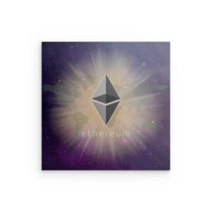 Ethereum Cosmic Universe Metallwandbild – Global Crypto Impact Design