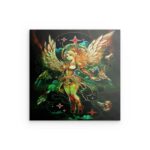 Ethereal Angel Warrior Metallwandbild – Fantasy Guardian Design