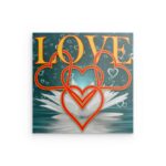 „Love Is Difficult To Find“ – Metallwandbild mit floralem Zitat – Sentimentales Dekor