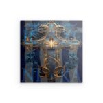 Griechisches Kloster Porto Lagos Metallwandbild – Agios Nikolaos Quadratisches Muster