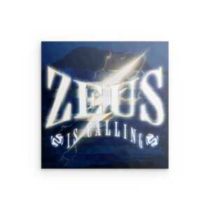„ZEUS RUFT“ – Blitz-Wandbild aus Metall – Design der antiken griechischen Mythologie