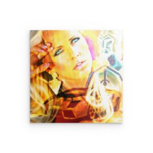 Ethereal Golden Beauty Abstraktes Metallwandbild – Lebendiges Luxus-Design