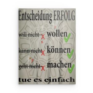 „Energie Gewinnt“ – Motivierendes Metall-Wandbild mit starkem Bizeps – Kraft- und Sieg-Dekor