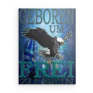 „Freiheit“ – Majestätischer Greifvogel – Deutsches Metallwandbild – Freiheits- und Unabhängigkeitsdekor