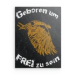 „Geboren Um Frei Zu Sein“ – Metallwandbild mit Adler und Segelboot – Freiheit & Reise