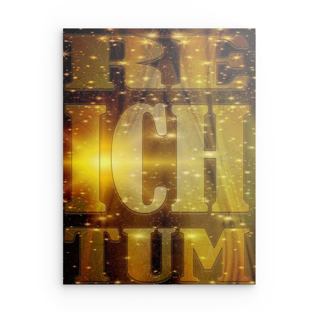 „Reichtum“ – Naturinspiriertes Metallwandbild in Goldtönen