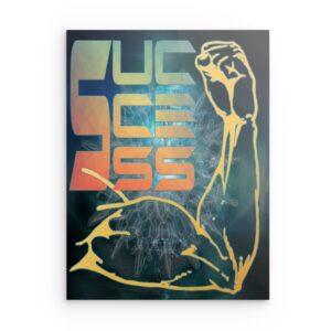 „Sichtbarkeit“ – Abstraktes Metall-Wandbild in Gold und Blau