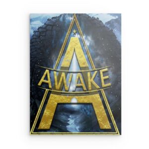 Produkttitel: „Awake“ – Abstraktes Metall-Wandbild mit Sternen
