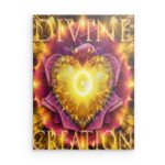 „Göttliche Schöpfung“ – Goldenes Herz, Blumen-Metallwandbild