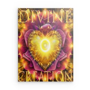 „Göttliche Schöpfung“ – Goldenes Herz, Blumen-Metallwandbild