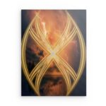 Spirituelle Kraft Metallwandkunst – Motivierender & meditativer deutscher Kunstdruck – Quadratisches Dekor (40–80 cm)