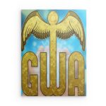 „Golden X Darkstorm“ Abstraktes Metallwandbild – Modernes, himmlisches Dekor – Quadratisch (40–80 cm)
