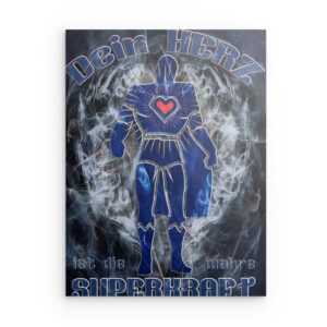 „Gott Ich Eins“ Metallwandbild mit deutscher Affirmation – Spirituelles Dekor im Neon-Stil – Quadratisch (40–80 cm)