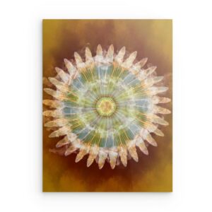 Metallwandbild „Federkreis des Herbstes“ (Mandala)