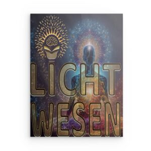 „Lichtwesen“ Spirituelles Metallwandbild „Lichtwesen“ – Deko für erleuchtete Meditierende – Quadratisch (40–80 cm)