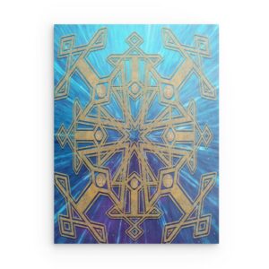 „Spirituelle Denkweise“ Abstraktes Metallwandbild – Ätherisches Gesicht & Energiedekor – Quadratisch (40–80 cm)