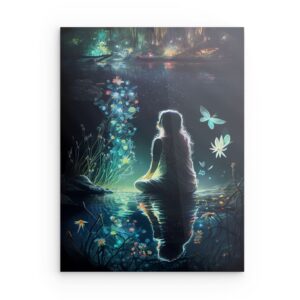 „Entspanne deinen Geist, entspanne dein Leben, meditiere einfach“ Metallwandbild – Beruhigendes Zen-Dekor – Quadratisch (40–80 cm)