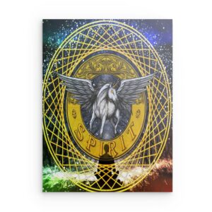 „Rostgold Mandala Symbol“ Geometrisches Metall-Wandbild – Abstraktes Energiedekor – Quadratisch (40–80 cm)