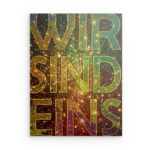 „Wir sind Eins“ Metallwandbild „Unity“ – Lebendiges, abstraktes Dekor – Quadratisch (40–80 cm)