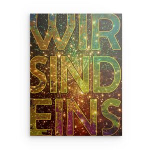 „Wir sind Eins“ Metallwandbild „Unity“ – Lebendiges, abstraktes Dekor – Quadratisch (40–80 cm)