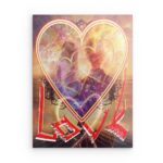 „LOVE Diamant-Herz-Paar“ Abstraktes, romantisches Metall-Wandbild – Himmlisches Liebesdekor – Quadratisch (40–80 cm)