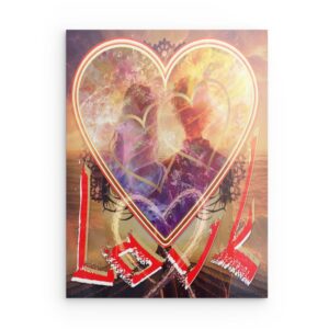 „LOVE Diamant-Herz-Paar“ Abstraktes, romantisches Metall-Wandbild – Himmlisches Liebesdekor – Quadratisch (40–80 cm)