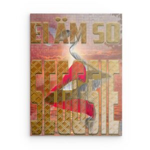 „BEE MY VALENTINE“ Metallwandbild mit Wabenherz – Verspieltes und süßes Dekor – Quadratisch (40–80 cm)