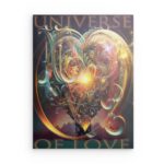 True Love“ Metallwandbild „Romantisches Paar“ – Dekoration im Sonnenuntergangs-Anime-Stil – Quadratisch (40–80 cm)