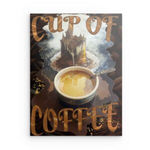 „Cup of Coffee“ Kunstdruck Metallwandbild – Surreales Kaffee-Design
