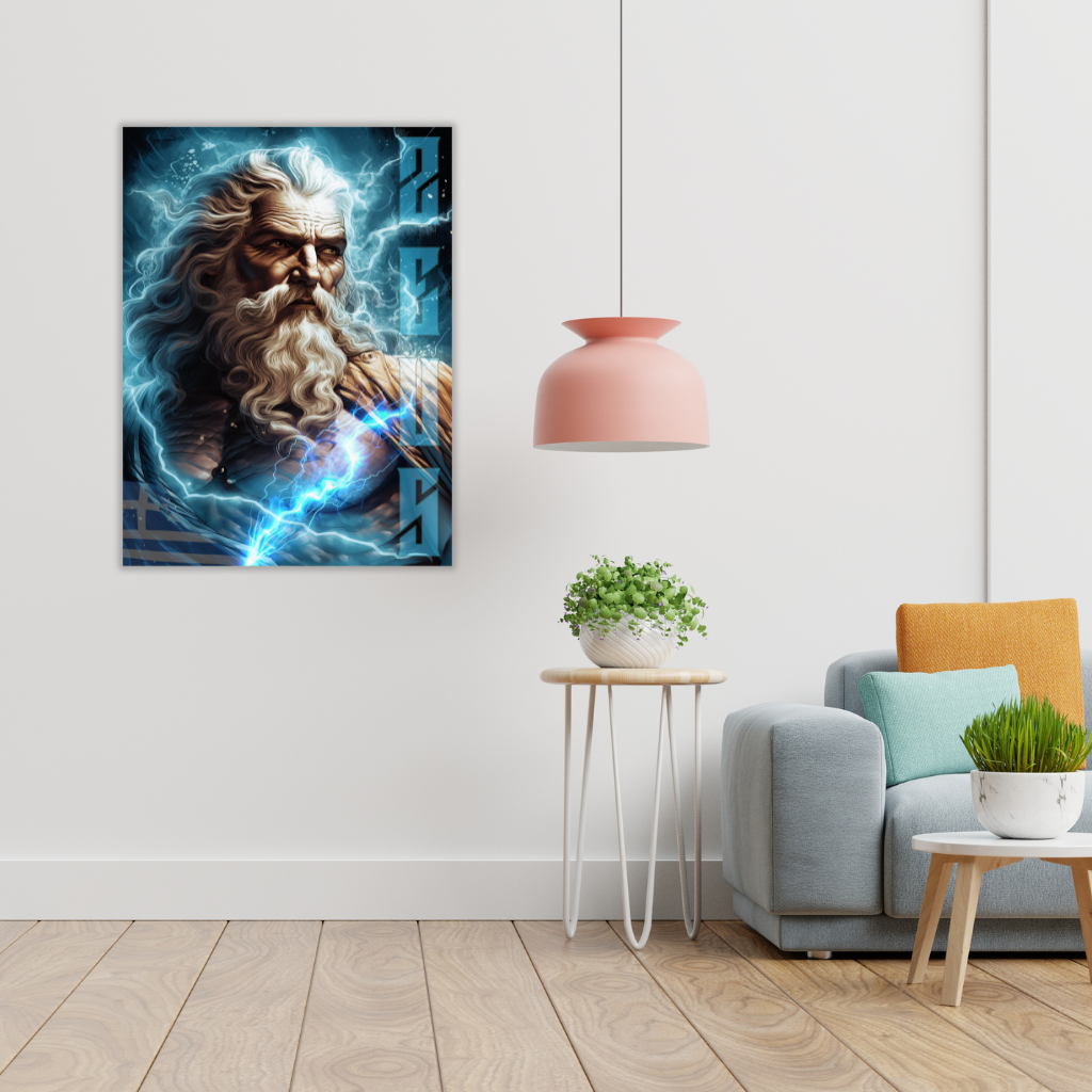 Zeus „Godfather“ Griechenland Metallwandbild – Blitzdruck aus der antiken Mythologie - Image 3