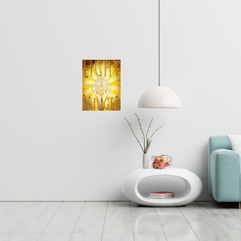 „Lichtbringer“ Spirituelle Metallwandkunst – Leuchtendes abstraktes Dekor – Quadratisch (40–80 cm) - Image 4