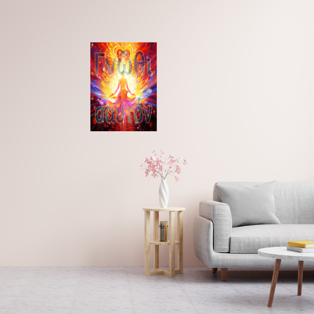 „ΓΝΩΘΙ ΣΑΥΤΟΝ“ Metallwandbild zur Selbstfindung – Lebendiger abstrakter Figurendruck - Image 3