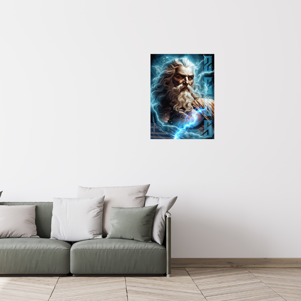 Zeus „Godfather“ Griechenland Metallwandbild – Blitzdruck aus der antiken Mythologie - Image 2