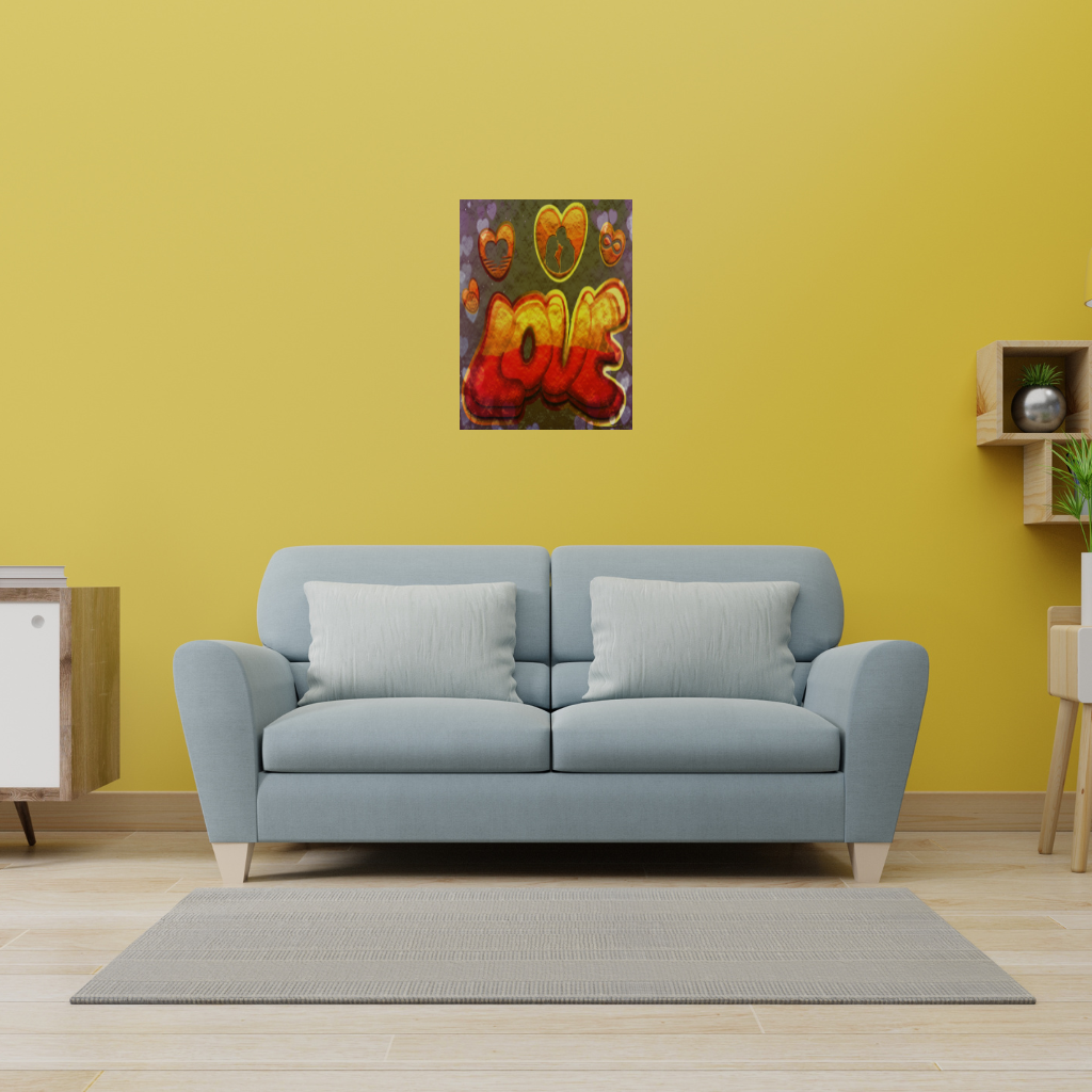 „LOVE Is The Only SOLUTION“ Herz & Pfeil Metallwandbild – Inspirierendes Dekor – Quadratisch (40–80 cm) - Image 3