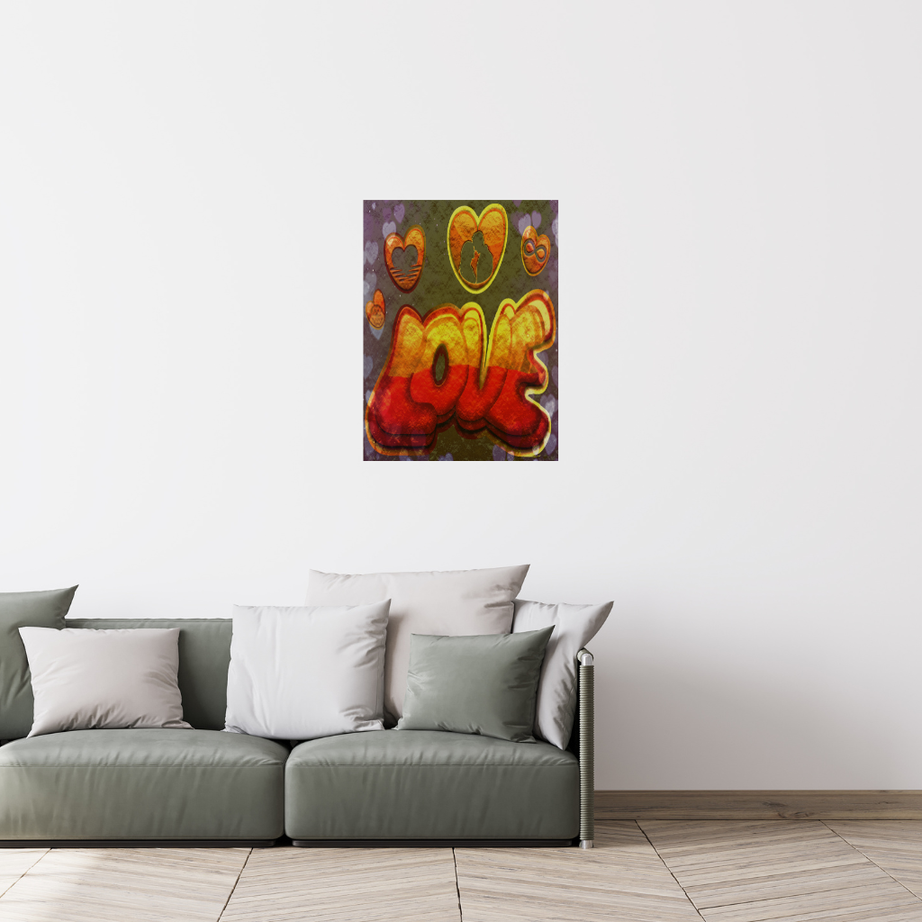 „LOVE Is The Only SOLUTION“ Herz & Pfeil Metallwandbild – Inspirierendes Dekor – Quadratisch (40–80 cm) - Image 2