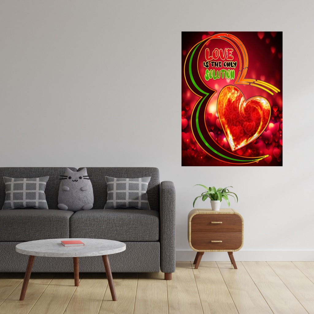 „Brennendes Herz Liebe“ Metallwandbild – Leidenschaftliches und ausdrucksstarkes Dekor – Quadratisch (40–80 cm) - Image 2