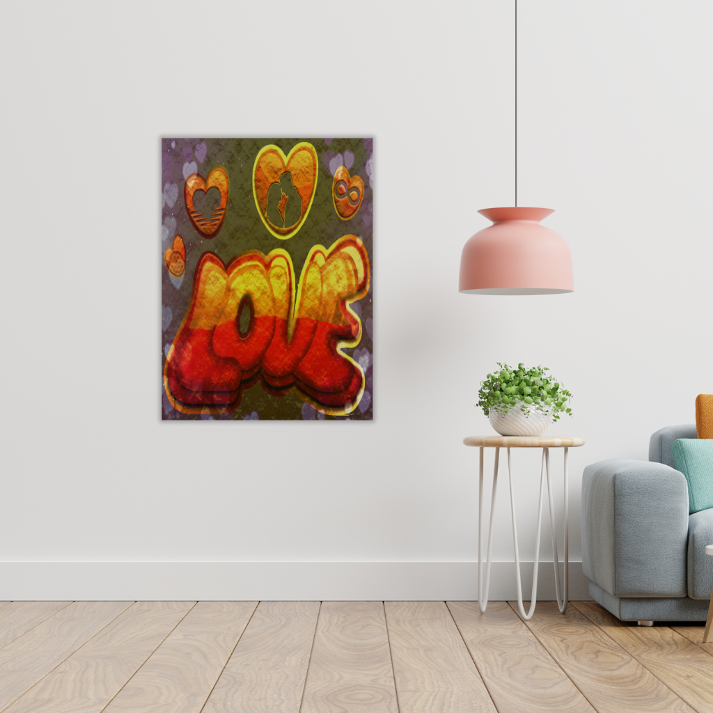 „LOVE Is The Only SOLUTION“ Herz & Pfeil Metallwandbild – Inspirierendes Dekor – Quadratisch (40–80 cm) - Image 4